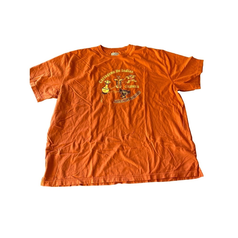 L.L. Bean Orange Columbia‎ Cartagena de Indias T Shirt Size XXL